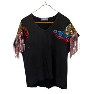 Blue B Sequin Boot Top